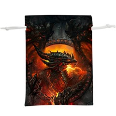 Dragon Fire Fantasy Art  Lightweight Drawstring Pouch (xl) by Jancukart