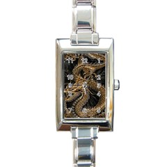 Fantasy Dragon Pentagram Rectangle Italian Charm Watch by Jancukart