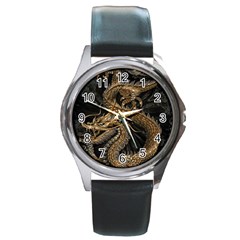 Fantasy Dragon Pentagram Round Metal Watch