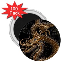 Fantasy Dragon Pentagram 2 25  Magnets (100 Pack)  by Jancukart