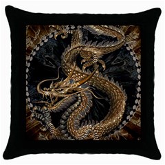 Fantasy Dragon Pentagram Throw Pillow Case (black) by Jancukart