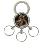 Fantasy Dragon Pentagram 3-Ring Key Chain Front