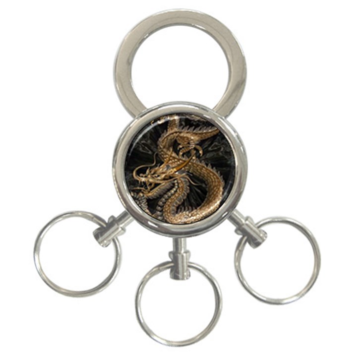 Fantasy Dragon Pentagram 3-Ring Key Chain