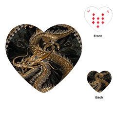 Fantasy Dragon Pentagram Playing Cards Single Design (heart) by Jancukart