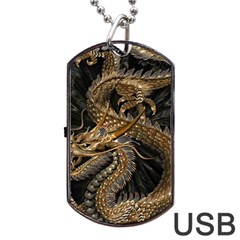 Fantasy Dragon Pentagram Dog Tag Usb Flash (one Side)