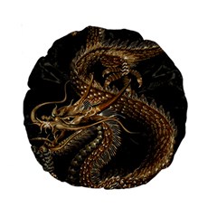 Fantasy Dragon Pentagram Standard 15  Premium Round Cushions by Jancukart