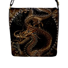 Fantasy Dragon Pentagram Flap Closure Messenger Bag (l)