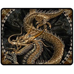 Fantasy Dragon Pentagram Double Sided Fleece Blanket (medium) 