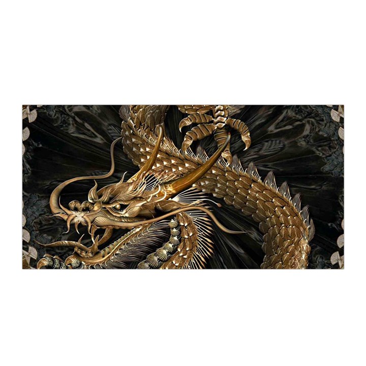 Fantasy Dragon Pentagram Satin Wrap 35  x 70 