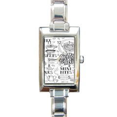 Vintage Coffee-tea-cafe-hamburger-menu-coffee-shop-menu Rectangle Italian Charm Watch