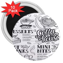 Vintage Coffee-tea-cafe-hamburger-menu-coffee-shop-menu 3  Magnets (10 pack) 