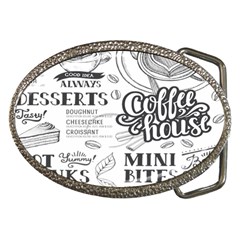 Vintage Coffee-tea-cafe-hamburger-menu-coffee-shop-menu Belt Buckles