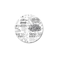 Vintage Coffee-tea-cafe-hamburger-menu-coffee-shop-menu Golf Ball Marker by Jancukart