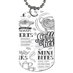 Vintage Coffee-tea-cafe-hamburger-menu-coffee-shop-menu Dog Tag (Two Sides)