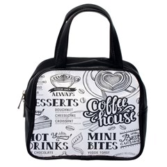 Vintage Coffee-tea-cafe-hamburger-menu-coffee-shop-menu Classic Handbag (One Side)