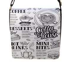 Vintage Coffee-tea-cafe-hamburger-menu-coffee-shop-menu Flap Closure Messenger Bag (l) by Jancukart