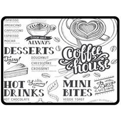 Vintage Coffee-tea-cafe-hamburger-menu-coffee-shop-menu Double Sided Fleece Blanket (Large) 