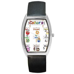 Graphic-smiley-color-diagram Barrel Style Metal Watch