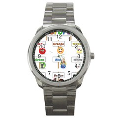 Graphic-smiley-color-diagram Sport Metal Watch