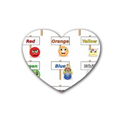 Graphic-smiley-color-diagram Rubber Heart Coaster (4 Pack)