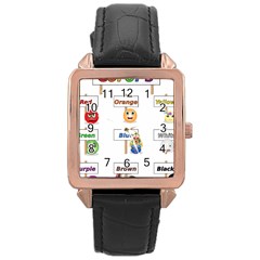 Graphic-smiley-color-diagram Rose Gold Leather Watch 