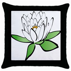 Lotus-flower-water-lily Throw Pillow Case (black) by Jancukart