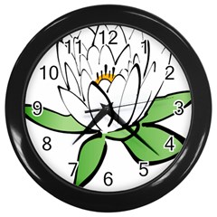 Lotus-flower-water-lily Wall Clock (black) by Jancukart