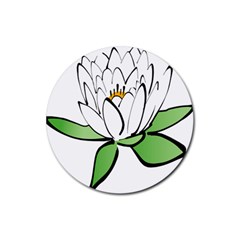 Lotus-flower-water-lily Rubber Coaster (round) by Jancukart