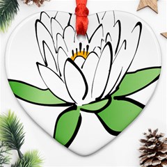 Lotus-flower-water-lily Heart Ornament (two Sides)