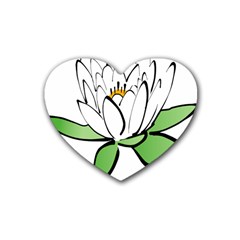 Lotus-flower-water-lily Rubber Coaster (heart) by Jancukart