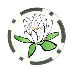 Lotus-flower-water-lily Poker Chip Card Guard by Jancukart