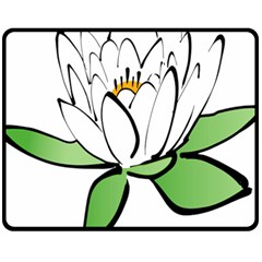 Lotus-flower-water-lily Fleece Blanket (medium) 