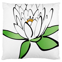 Lotus-flower-water-lily Large Cushion Case (one Side) by Jancukart