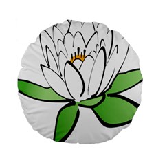 Lotus-flower-water-lily Standard 15  Premium Round Cushions by Jancukart