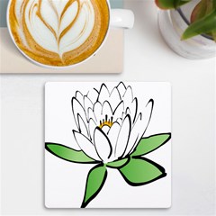 Lotus-flower-water-lily Uv Print Square Tile Coaster  by Jancukart