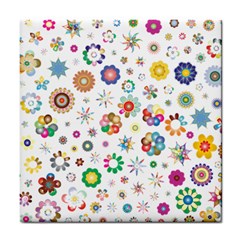 Flower Floral Pattern Tile Coaster