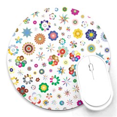 Flower Floral Pattern Round Mousepads