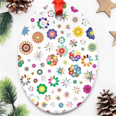 Flower Floral Pattern Ornament (oval)