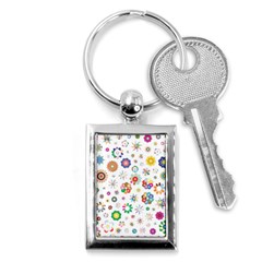 Flower Floral Pattern Key Chain (rectangle)