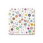 Flower Floral Pattern Square Magnet Front