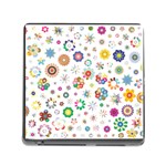 Flower Floral Pattern Memory Card Reader (Square 5 Slot) Front