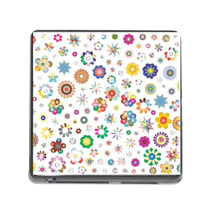 Flower Floral Pattern Memory Card Reader (Square 5 Slot)