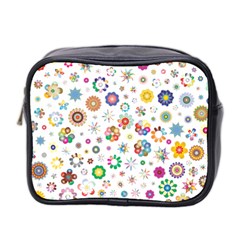 Flower Floral Pattern Mini Toiletries Bag (two Sides)