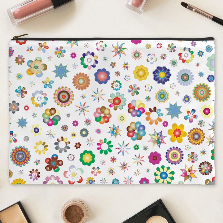 Flower Floral Pattern Cosmetic Bag (XXXL)