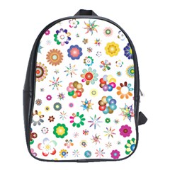 Flower Floral Pattern School Bag (xl) by Jancukart