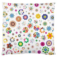 Flower Floral Pattern Large Flano Cushion Case (one Side) by Jancukart