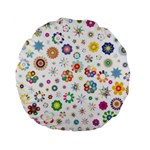 Flower Floral Pattern Standard 15  Premium Flano Round Cushions Front