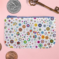 Flower Floral Pattern Large Coin Purse