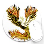 Phoenix-bird-fire-bright-red-swing Round Mousepads Front