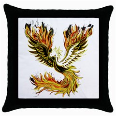 Phoenix-bird-fire-bright-red-swing Throw Pillow Case (black)